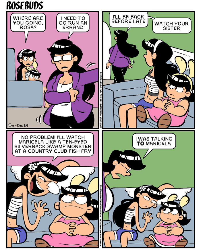 Comic by Deon Parson showing the beauty and madness of sisterhood with playful and protective sibling interaction.