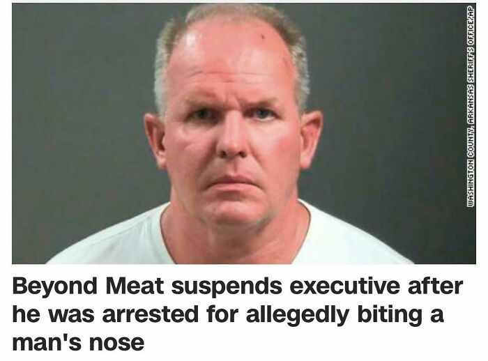 Middle-aged man arrested for biting a man's nose, leading to suspension and job loss due to personal misconduct consequences.