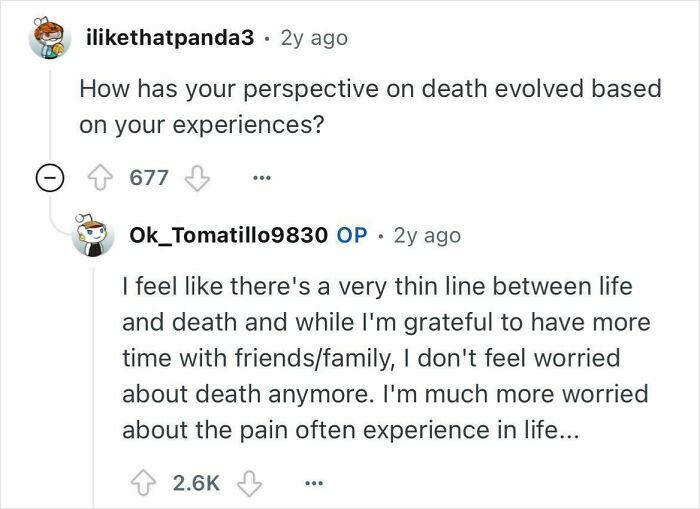 Reddit user who died for 24 minutes shares insights on life, death, and pain after near-death experience in an online discussion.