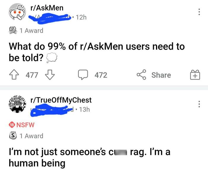 Screenshot of a Reddit thread showing weird internet posts with users discussing sensitive and unusual topics.