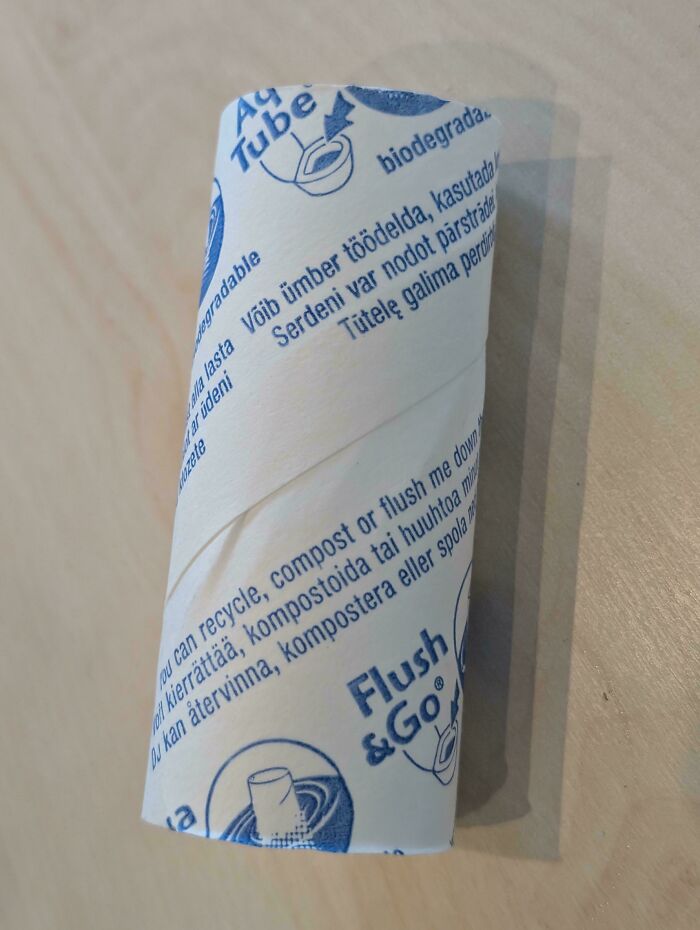 Biodegradable flushable tube packaging promoting small but genius sustainable country innovations.