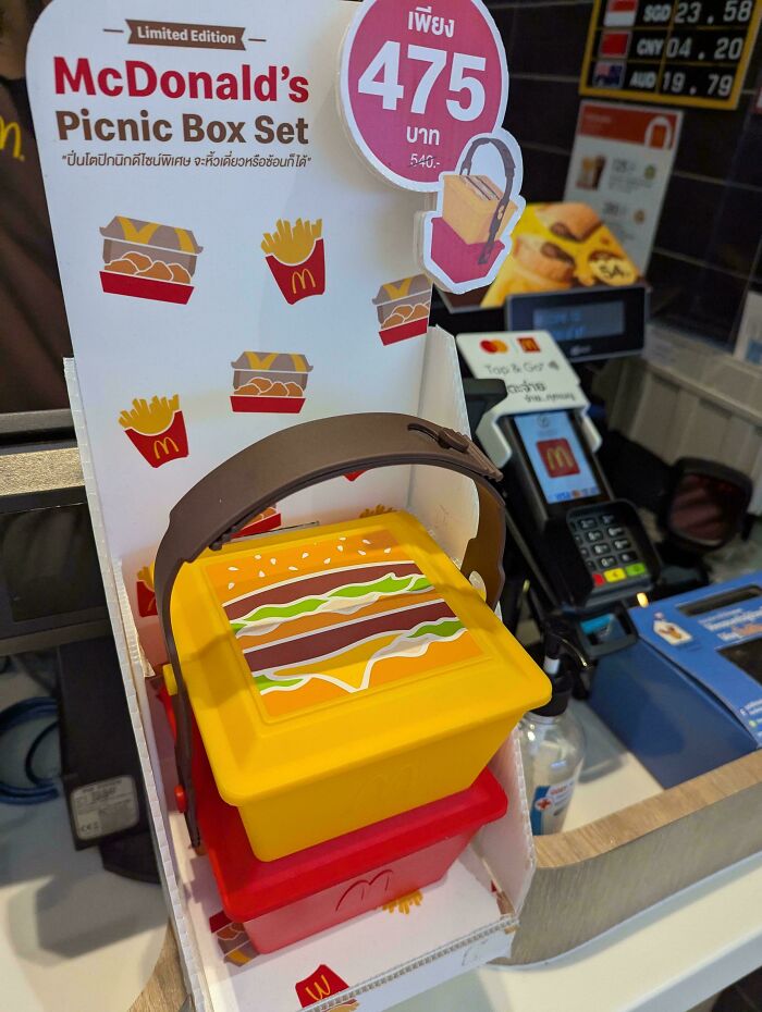 McDonald’s limited edition picnic box set with burger-themed containers showcasing small but genius things some countries do.