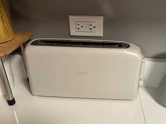 White Bella toaster on a kitchen counter among the 50 most wished for items burning up Amazon this week