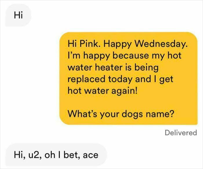 Text message conversation showing casual chat in online dating messages highlighting challenges of finding love online.