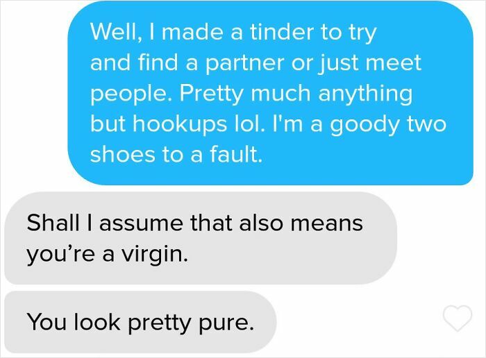 Text message exchange on a dating app illustrating challenges of finding love online and awkward conversations.