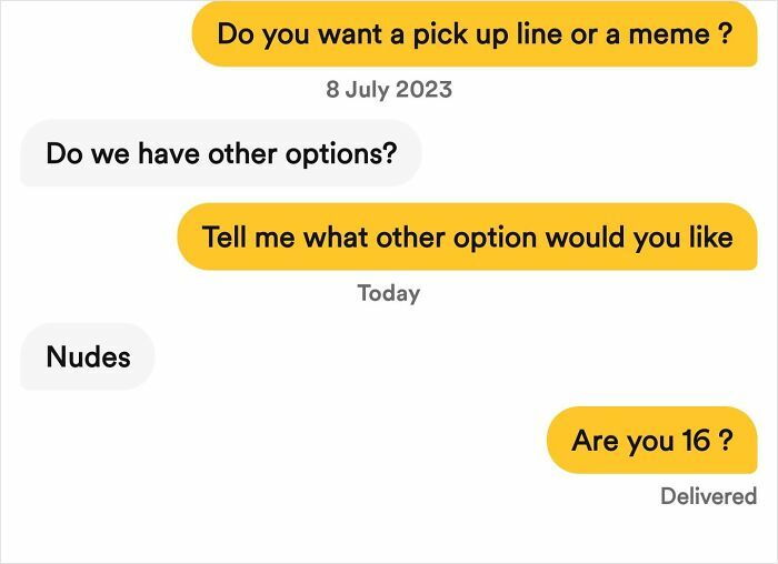 Text message conversation showing awkward online dating messages illustrating why finding love online isn’t for the faint of heart.