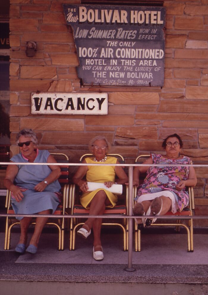 A Favored Place - The Front Porch, Where Residents Sit And Chat Or Watch The Activities On The Beach, Miami Beach, Florida, 1973