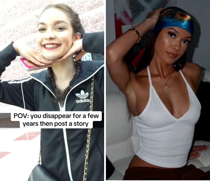 Two women posing confidently, illustrating social media returns with a bang after a hiatus in vibrant settings.