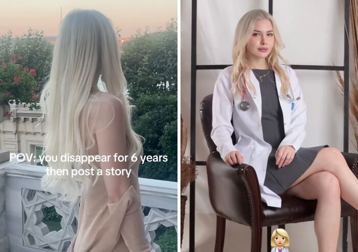 Young woman returns to social media after a long hiatus, capturing attention with a confident new post and style.