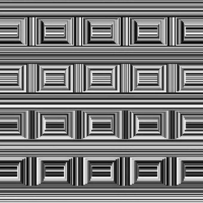 Optical illusion with black and white geometric patterns showcasing extraordinary and fascinating things people saw.