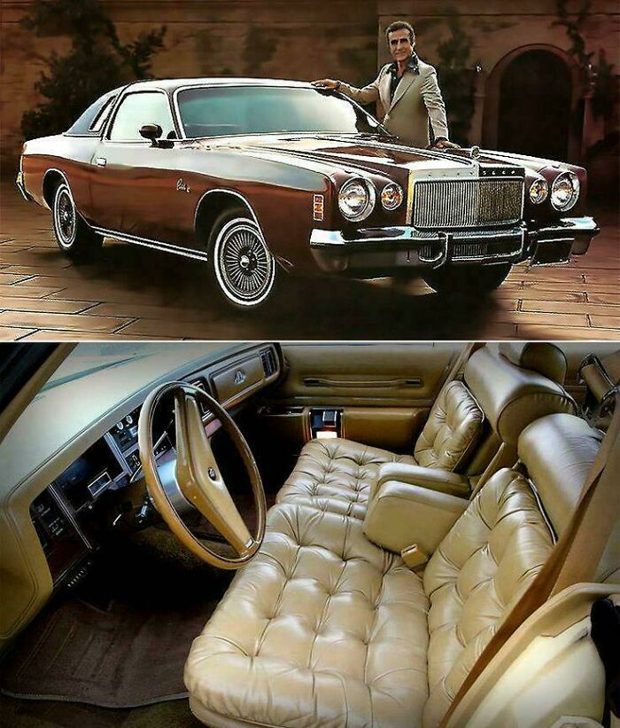 Vintage classic car with tufted leather interior, evoking nostalgic pics from people who realize they’re old now.