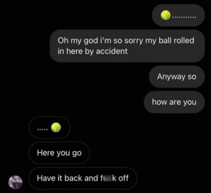 Screenshot of a humorous and blunt online message exchange illustrating challenges of finding love online.