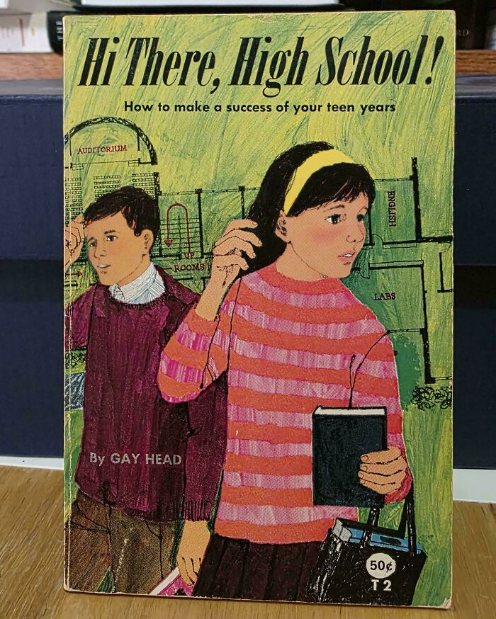 Vintage book cover with awkward teen illustration, part of funny and awful book covers collection.