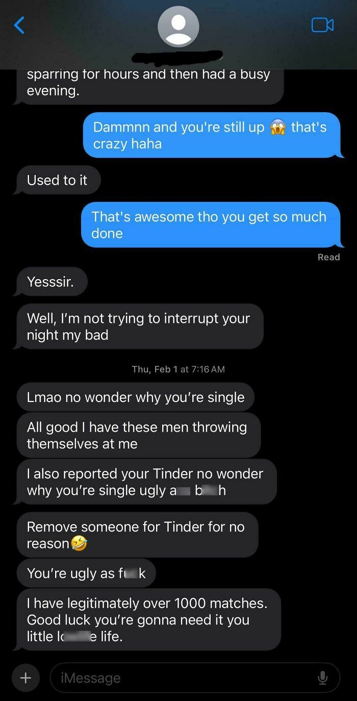Screenshot of aggressive and insulting online messages illustrating why finding love online isn’t for the faint of heart.