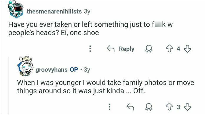 Reddit conversation featuring former home burglars answering questions about odd theft behaviors and their experiences.