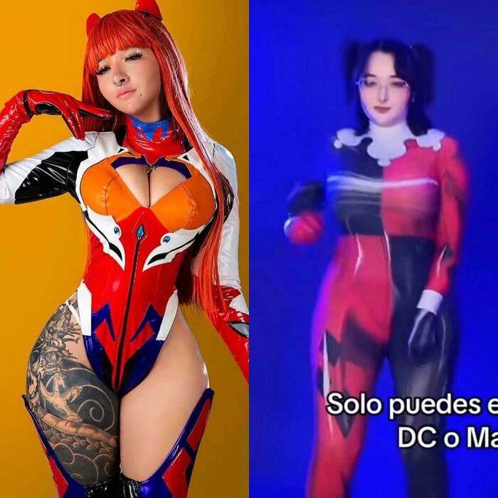 Side-by-side Instagram vs. reality cosplay comparison highlighting how out of touch some people are with reality.