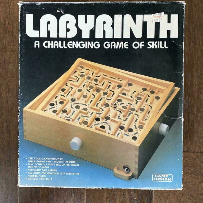 Vintage Labyrinth wooden maze game box, a nostalgic item that makes people who recognize it feel very old.