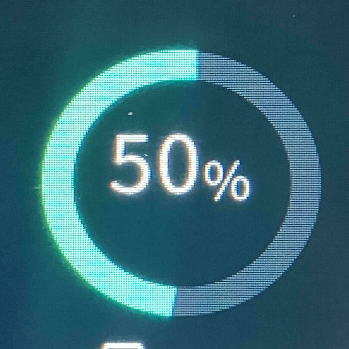 50 percent progress circle on digital screen symbolizing imperfect things that annoy people with OCD.