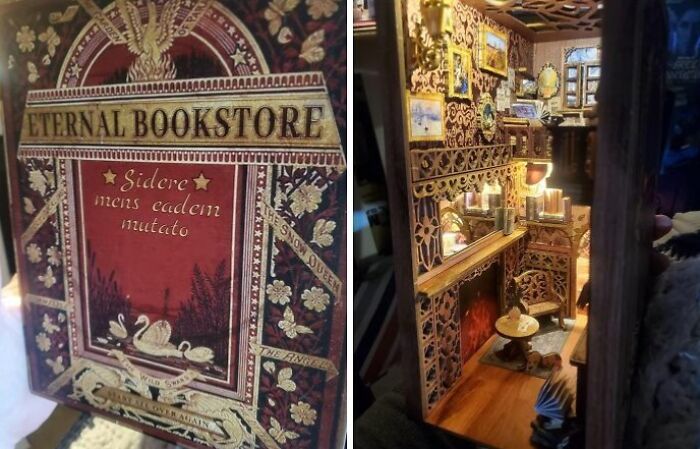Intricately detailed miniature book and reading nook showcasing a creative hobby to try when exploring new pastimes.
