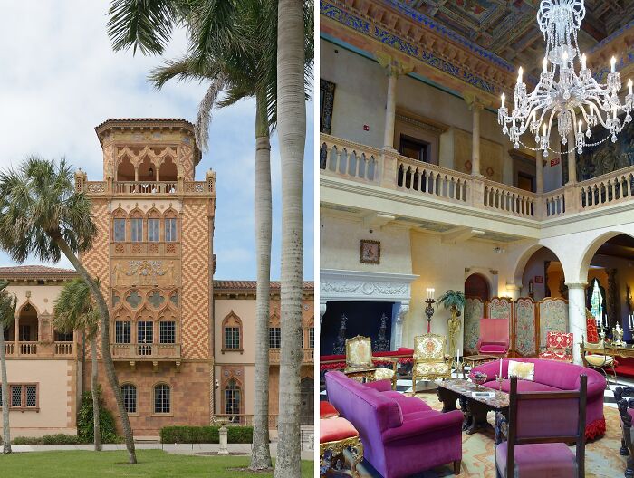 Exterior and interior views of a historic home showcasing classic architectural heritage and elegant vintage decor.