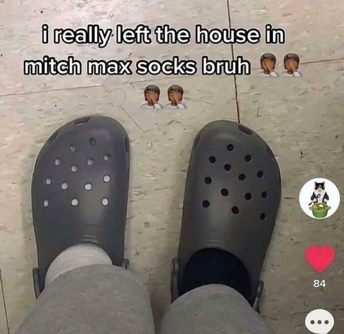 Feet wearing mismatched socks and shoes illustrating one of the 80 typos that might make you question people's intelligence.