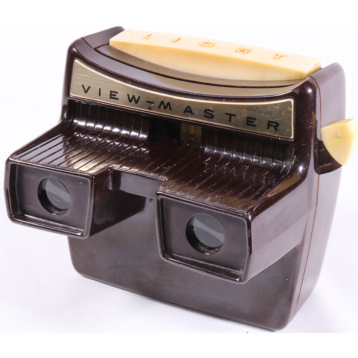 Vintage Viewmaster viewer, a nostalgic device used to view photo reels, symbolizing memories and old age reflections.