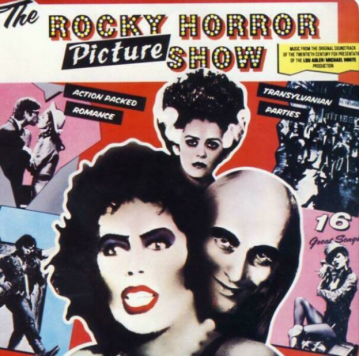 Vintage Rocky Horror Picture Show poster evoking nostalgia and reminding viewers of their old age through classic imagery.