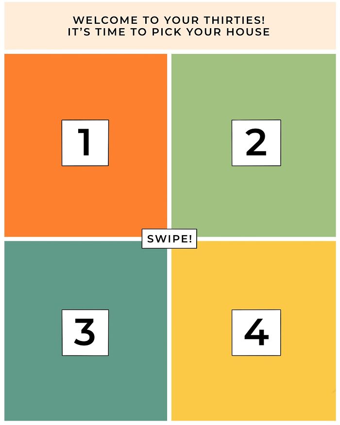 Colorful four-panel comic template with numbered boxes inviting viewers to explore gender expectations in new comics by Lainey Molnar.