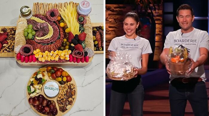 Charcuterie boards and entrepreneurs pitching food products in a Shark Tank wins and fails segment.