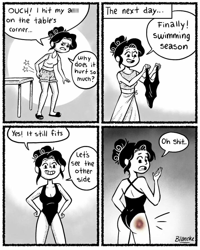 Comic artist humorously illustrates the life of modern women with relatable and funny moments in everyday situations.