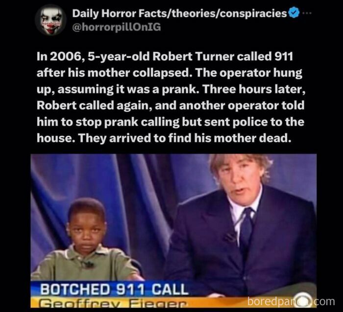 Child makes emergency call after mother collapses, highlighting unsettling events shared by the horror pill online group.