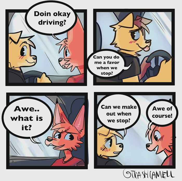 Animal comics depicting playful and relatable moments that capture the chaos of being human.