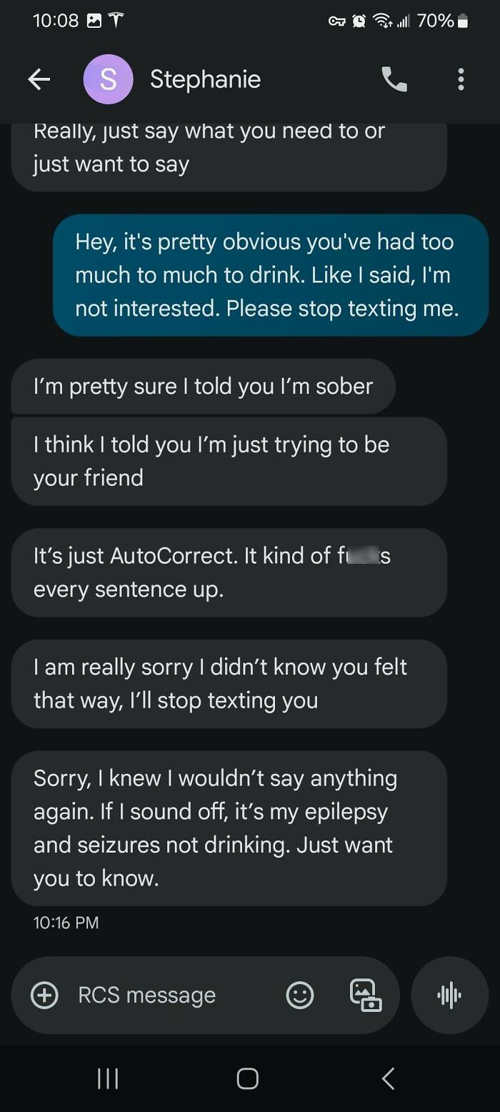 Text conversation showing a toxic exchange highlighting behavior in nice girls from screenshots collection.