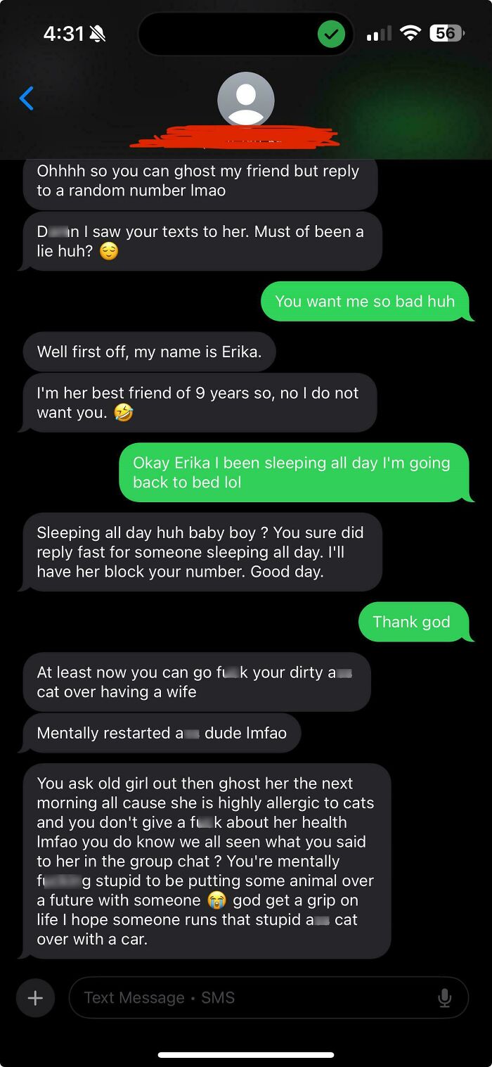 Screenshot of toxic text message conversation highlighting toxic behaviors from nice girls in a heated exchange.