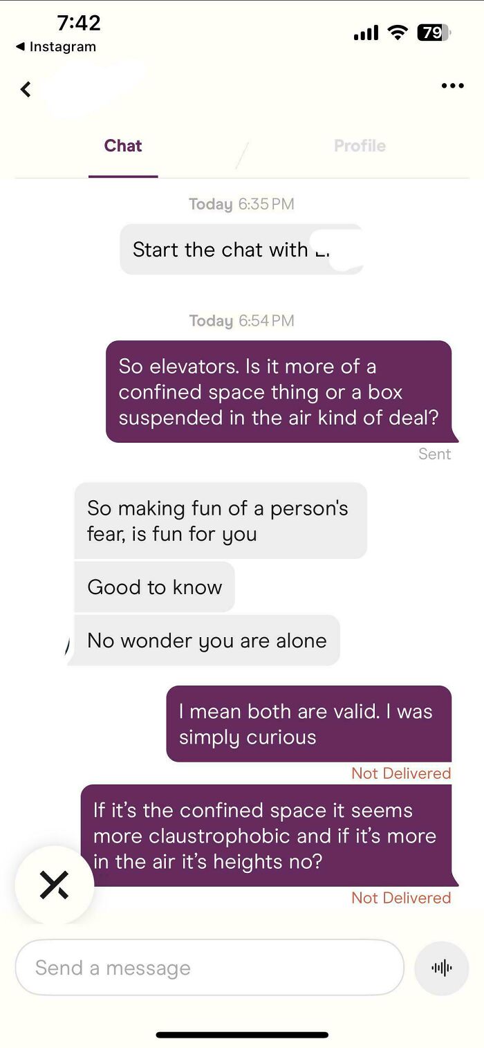 Chat screenshot revealing toxic behavior in a conversation between two people, highlighting nice girls being toxic.
