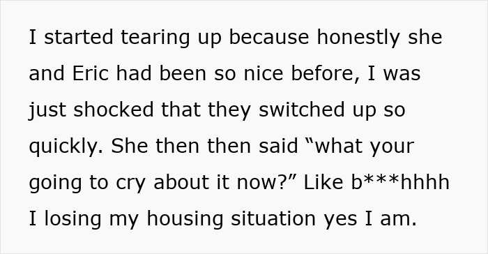 Text excerpt showing emotional reaction during roommate clash over cats and dogs, leading to legal battle and deposit return. Text excerpt showing emotional reaction during roommate clash over cats and dogs, leading to legal battle and deposit return.