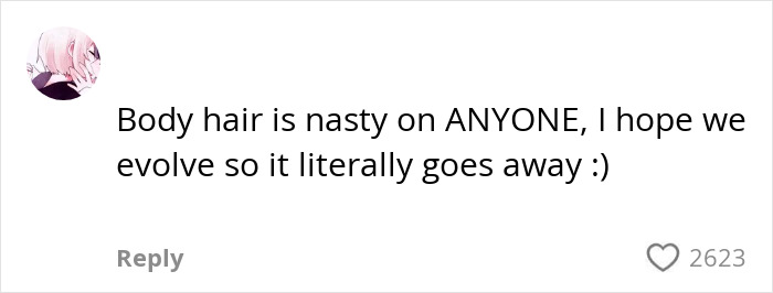 Social media comment criticizing body hair as nasty, sparking heated debate about Gen Z woman stopped shaving.