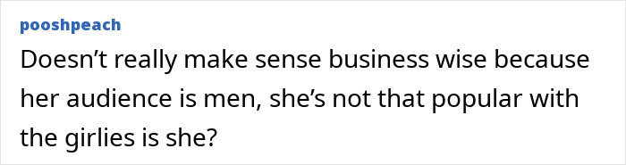 Comment text discussing audience demographics and business sense related to Sydney Sweeney and Jeff Bezos’ backing of a new venture. Comment text discussing audience demographics and business sense related to Sydney Sweeney and Jeff Bezos’ backing of a new venture.