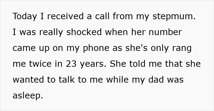 Text message describing a woman deciding to leave her partner homeless if she dies, seen as a harsh decision.