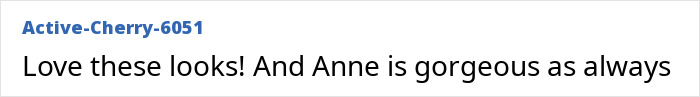 Screenshot of a comment praising Anne Hathaway's looks despite Vogue fans criticizing her cover and photoshoot. Screenshot of a comment praising Anne Hathaway's looks despite Vogue fans criticizing her cover and photoshoot.