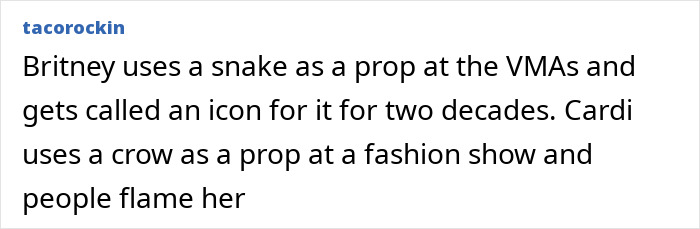Text post by tacorockin discussing celebrities using props like snakes and crows in viral Paris Fashion Week 2025 looks. Text post by tacorockin discussing celebrities using props like snakes and crows in viral Paris Fashion Week 2025 looks.