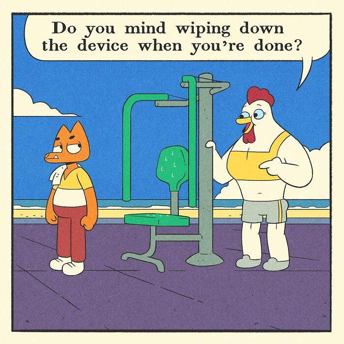 Comic title card for a bodybuilding duck featuring muscles McQuack, highlighting a character with a surprisingly soft heart.