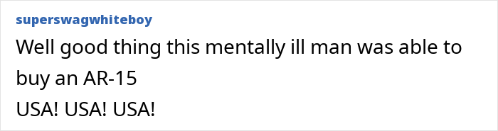 Comment from user superswagwhiteboy expressing concern about mentally ill man purchasing AR-15 related to Manhattan massacre motive. - 30