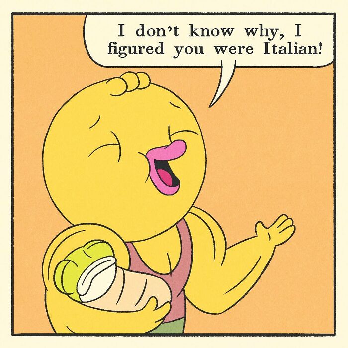 Comic illustration of a bodybuilding shark holding two cartoon characters, featuring a bodybuilding duck theme with a soft heart concept.