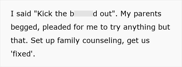 Text excerpt showing a man’s statement about kicking out his illegitimate son and family pleading for counseling after DNA results. Text excerpt showing a man’s statement about kicking out his illegitimate son and family pleading for counseling after DNA results.