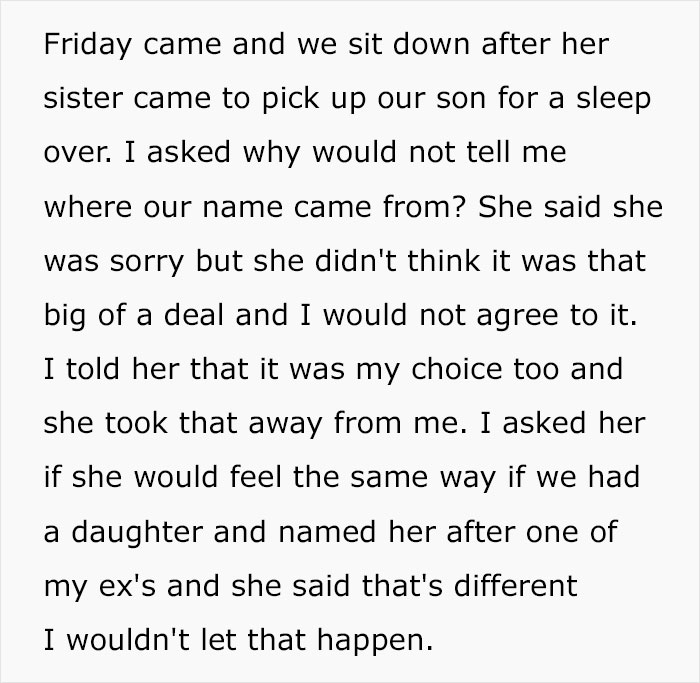 Alt text: Husband feels sick after realizing the origin of their son's name and the impact on their family relationship. - 11