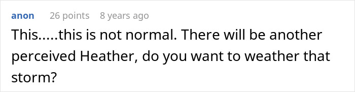 Comment on a forum post about jealousy, showing a user named anon expressing concern about a jealous wife spying on her husband at work.