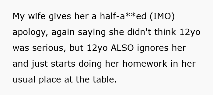 Alt text: Text discussing a mom's apology and 12-year-old daughter ignoring her during a menstruation celebration conflict. - 21