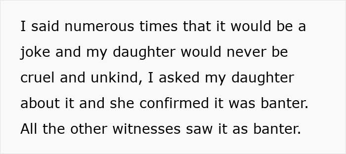 Text excerpt discussing a 23-year-old’s rude comment about mom’s friend seen as banter by others over the years. - 12