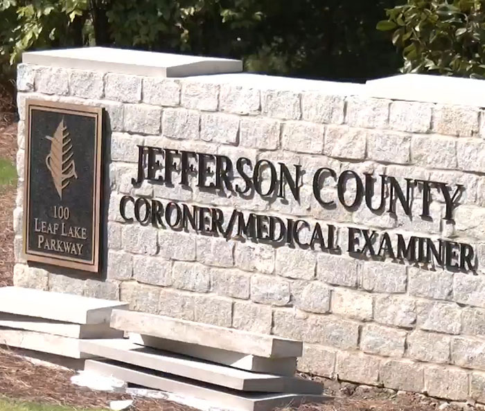 Sign outside the Jefferson County Coroner Medical Examiner office where investigation of 3-year-old boy in foster care is conducted - 7